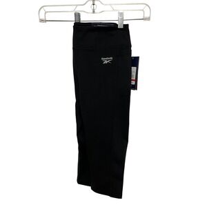 NWT Reebok SM High Rise Skinny Capri Leggings Black Pedal Pusher REW251LE13001